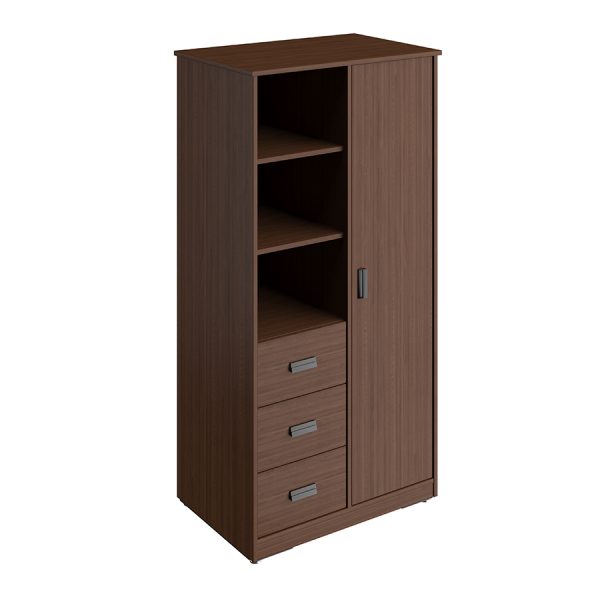 Prospect 1 door, 3 drawer & 3 open-shelf wardrobe